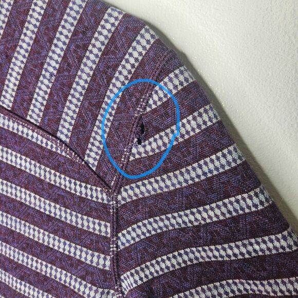 SMARTWOOL Women’s Half Zip T-Shirt Large Long Sleeve Purple Stipes FLAWS - Picture 4 of 10